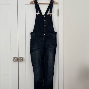 Tinseltown Dark Denim Skinny Overalls